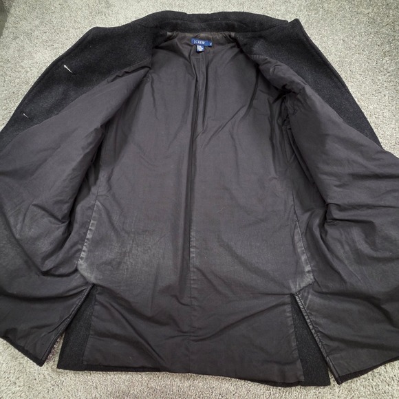 J.Crew Vintage 90s Wool Car Coat Womens XL Gray Preppy Cabincore Topcoat - Picture 6 of 11